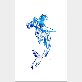 Blue Hammerhead Shark Posters and Art